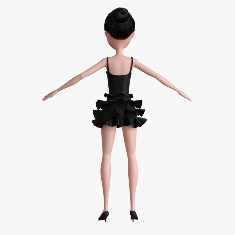 Dance girl NO RIG model 3D model_7