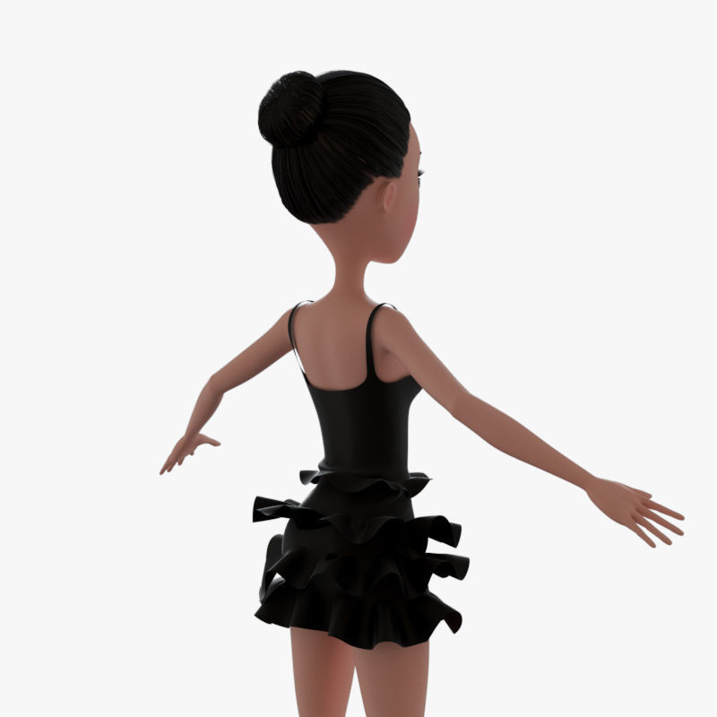 Dance girl NO RIG model 3D model_11