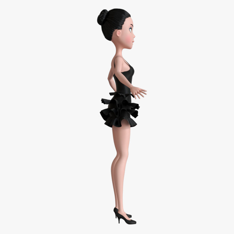 Dance girl NO RIG model 3D model_6