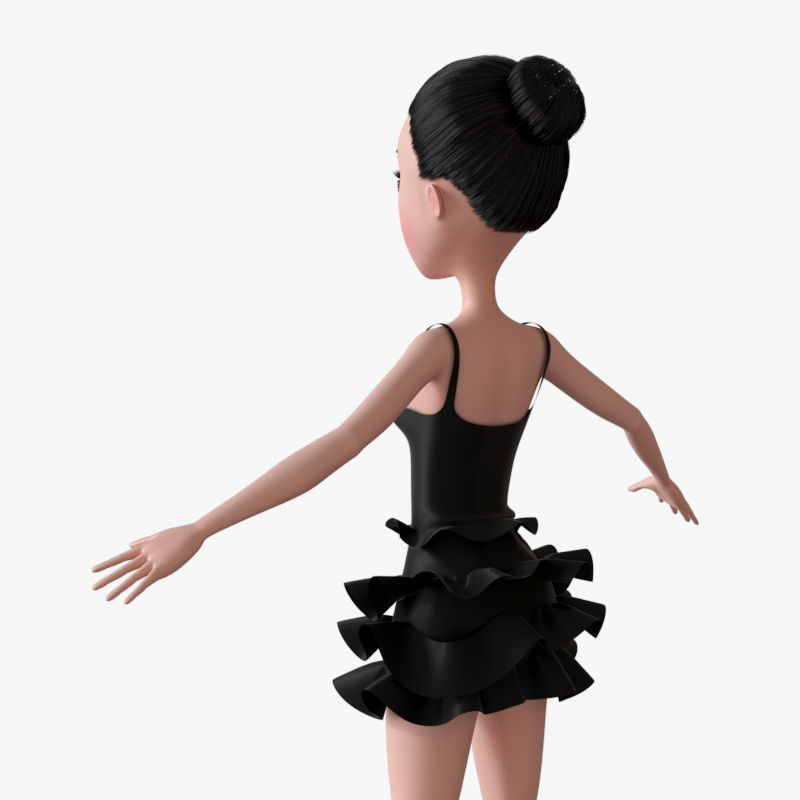 Dance girl NO RIG model 3D model_9
