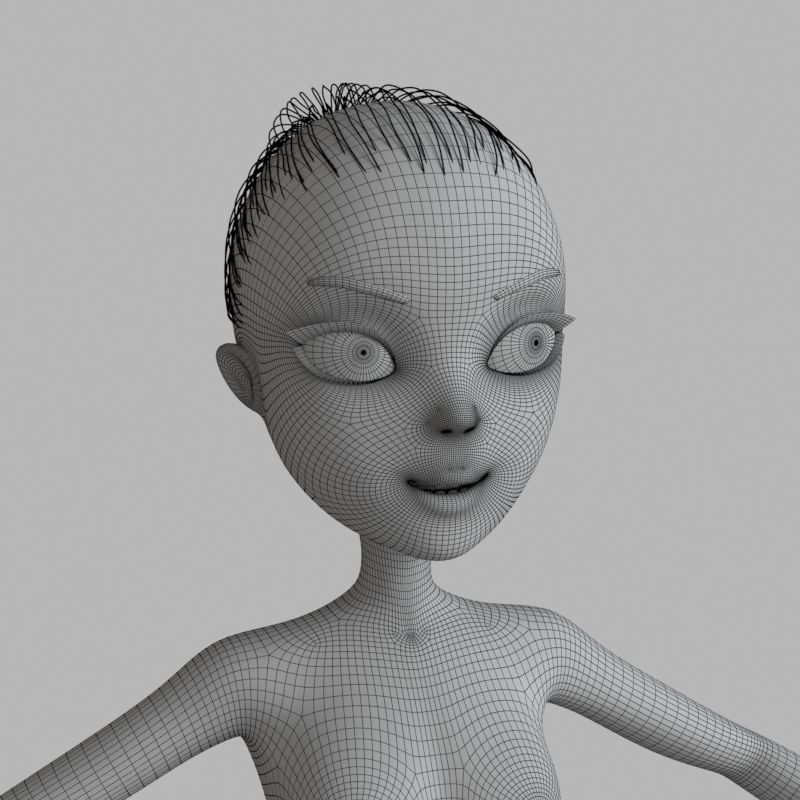 Dance girl NO RIG model 3D model_18