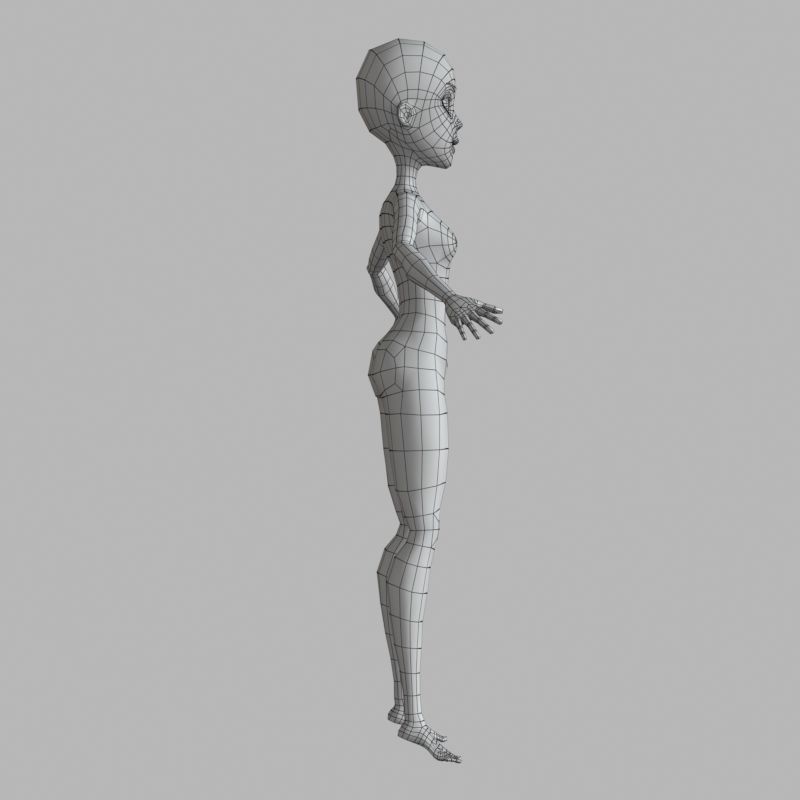 Dance girl NO RIG model 3D model_15