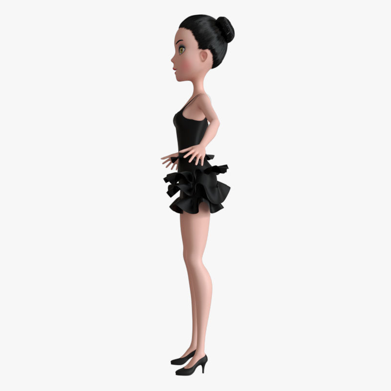 Dance girl NO RIG model 3D model_8