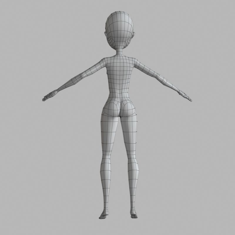 Dance girl NO RIG model 3D model_16
