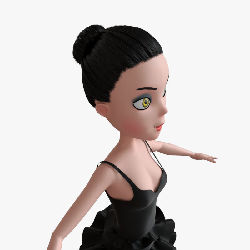 Dance girl NO RIG model 3D model_12