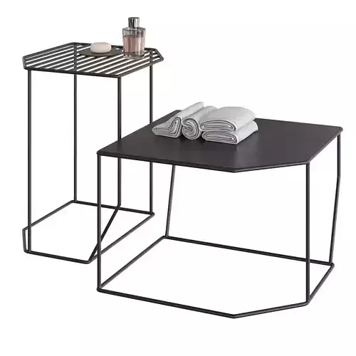 Inbani Forma Metal Bathroom Stools Decor Set 3D model