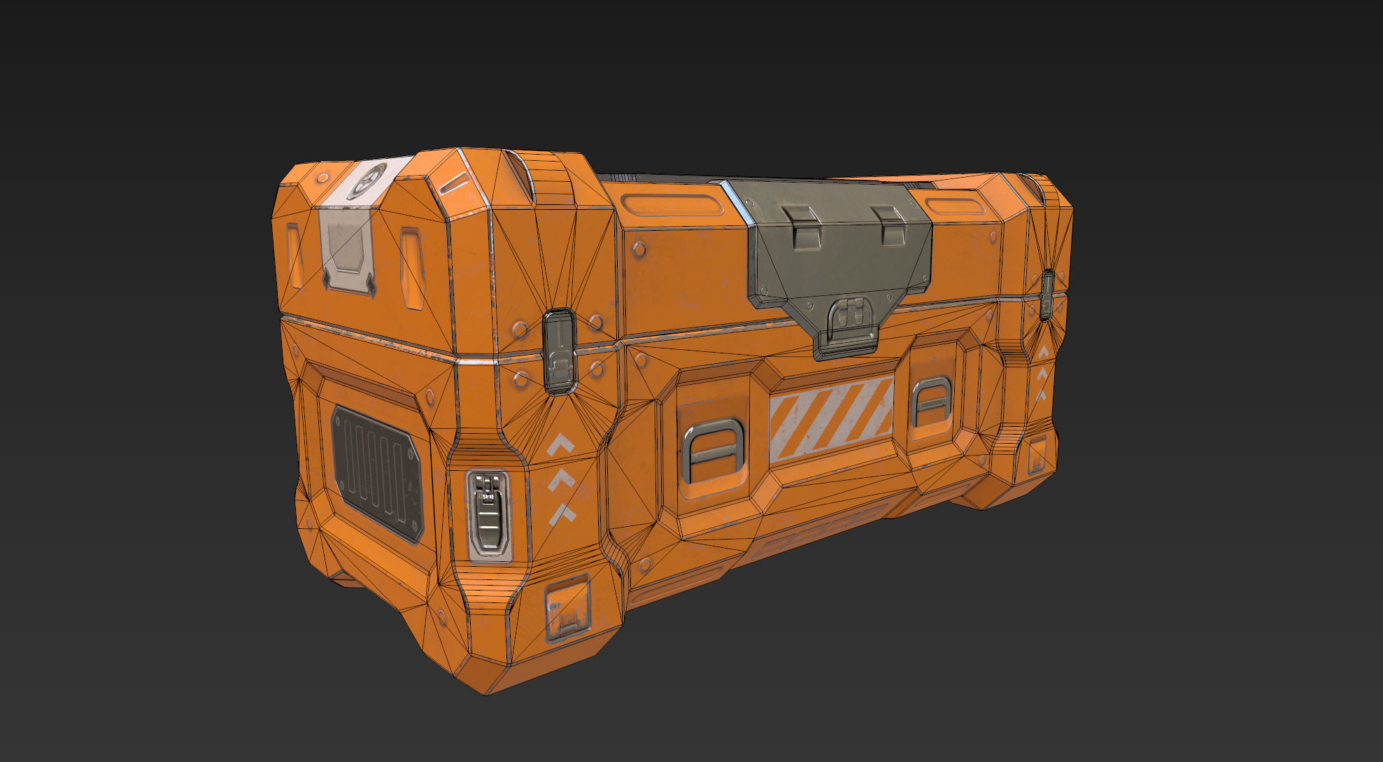 SciFi Container Low-poly 3D model_10