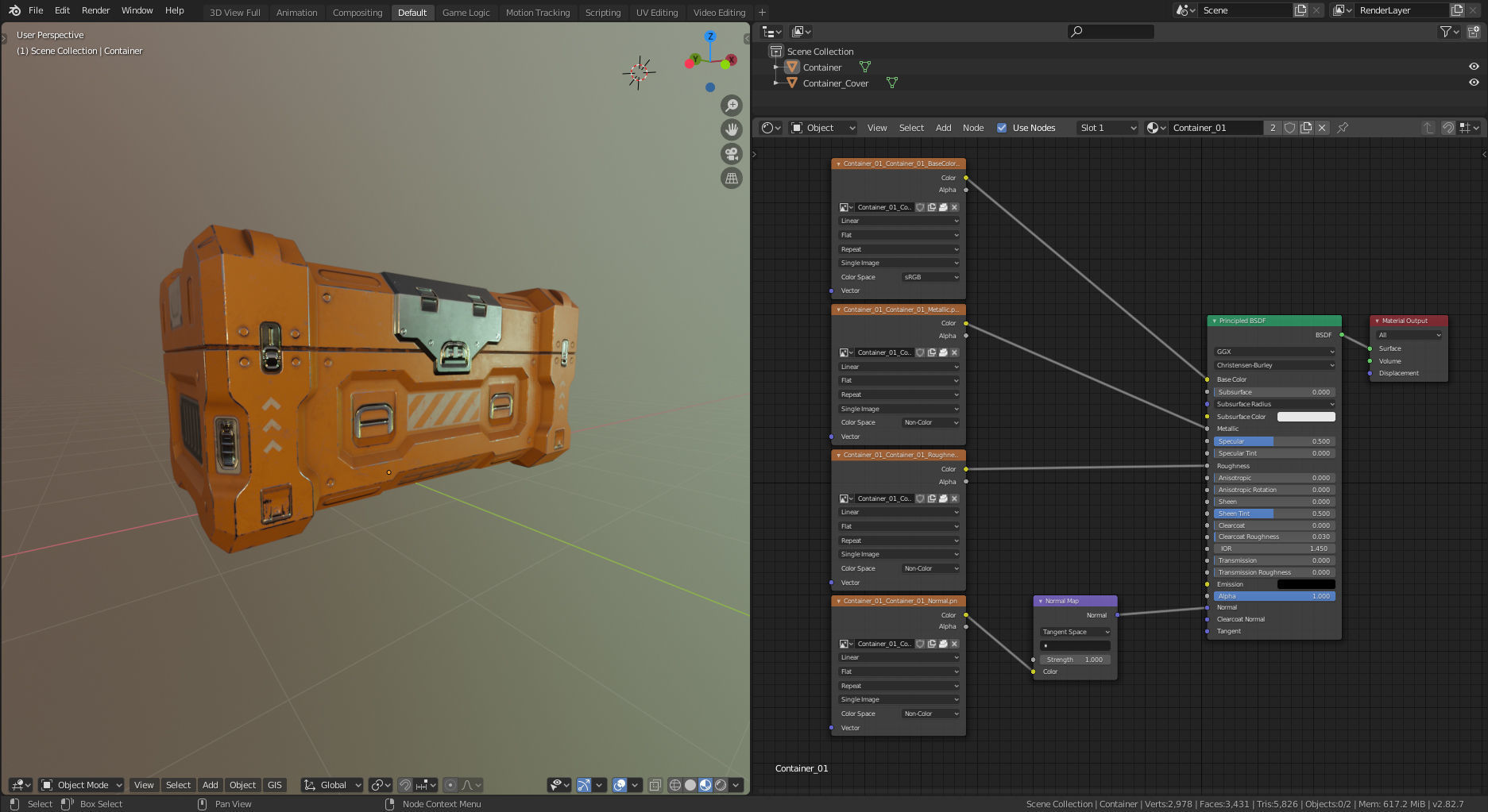 SciFi Container Low-poly 3D model_7