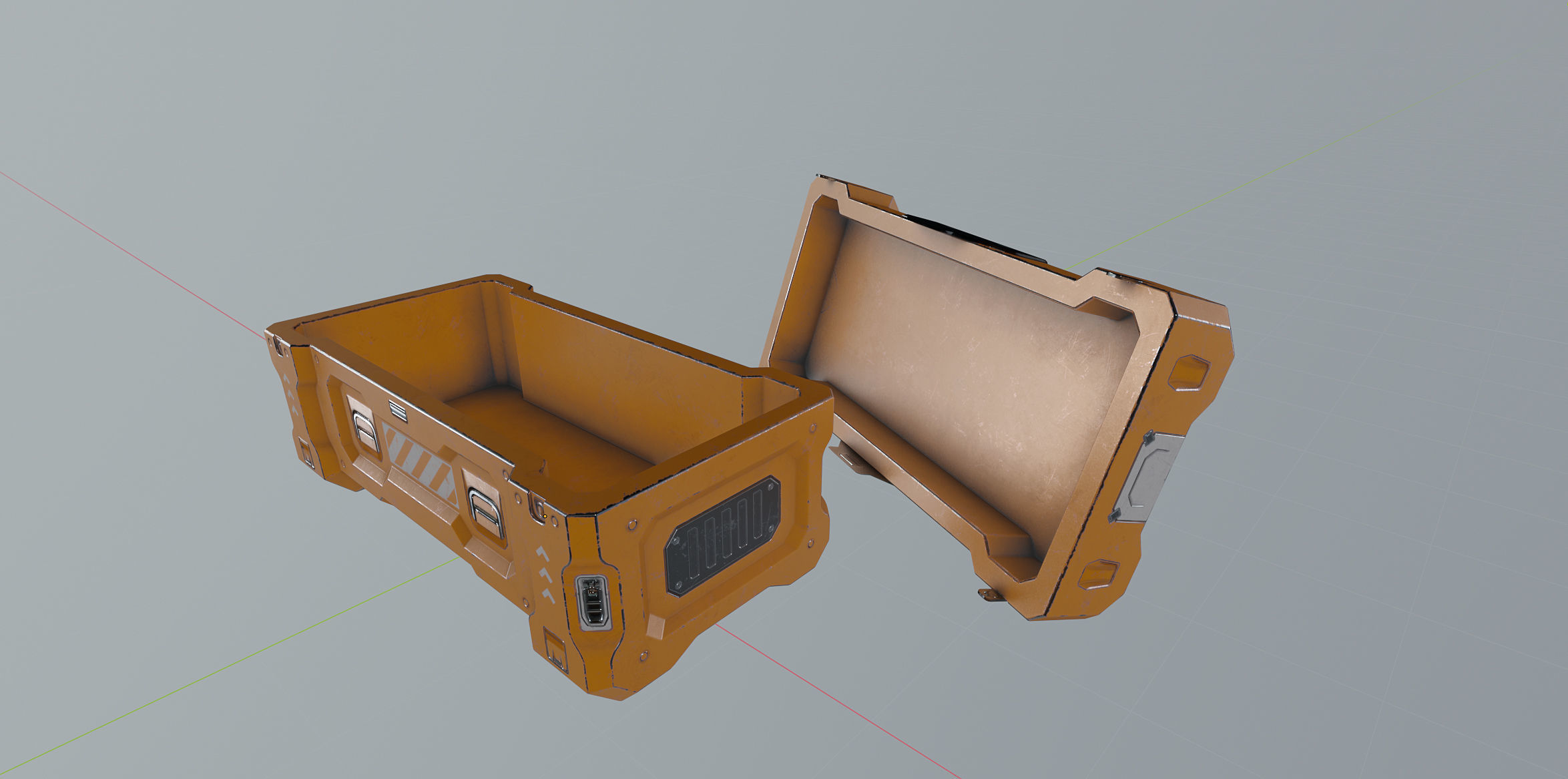 SciFi Container Low-poly 3D model_3