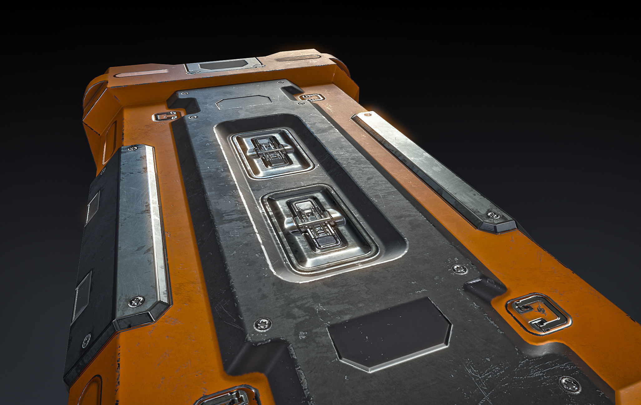 SciFi Container Low-poly 3D model_5