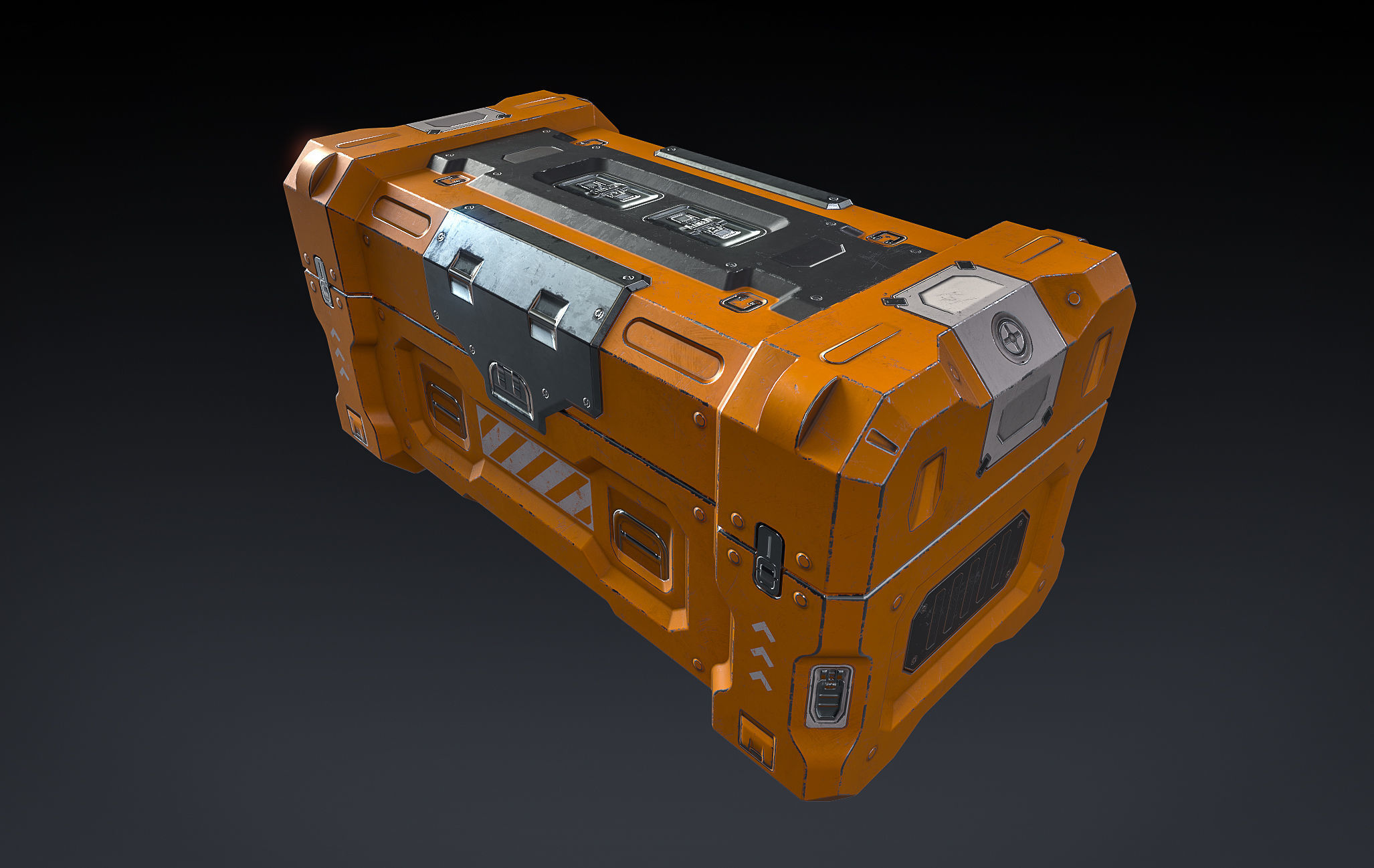 SciFi Container Low-poly 3D model_2