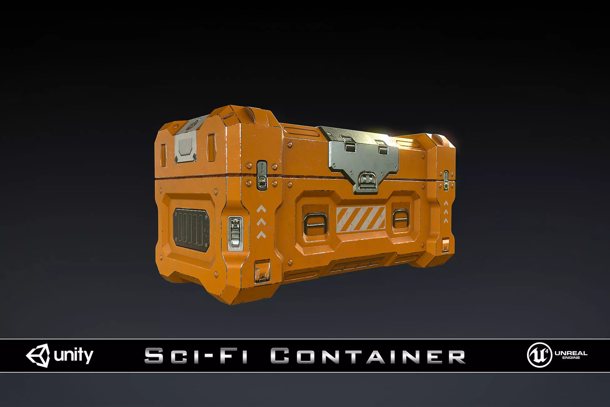 SciFi Container Low-poly 3D model_0