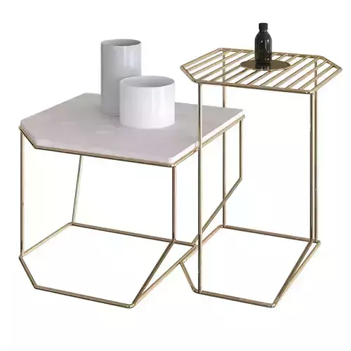 INBANI FORMA Marble Bathroom Stools Decor Set