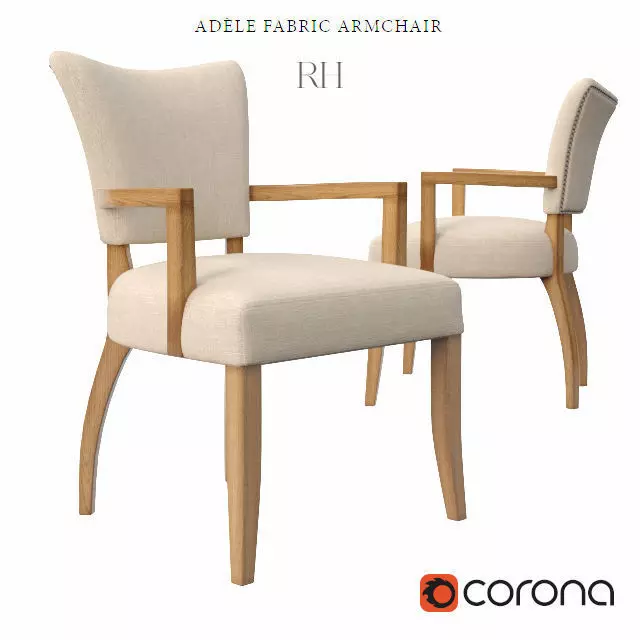 ADELE FABRIC ARMCHAIR 3D model_0