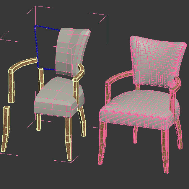 ADELE FABRIC ARMCHAIR 3D model_2
