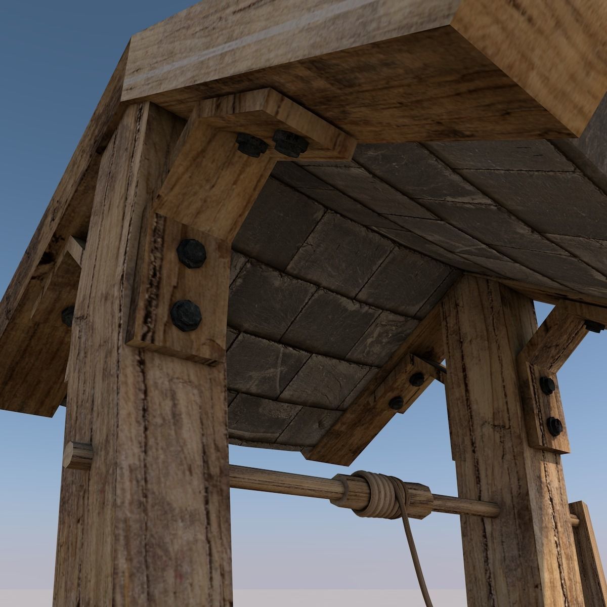 Water Well Low-poly 3D model_6