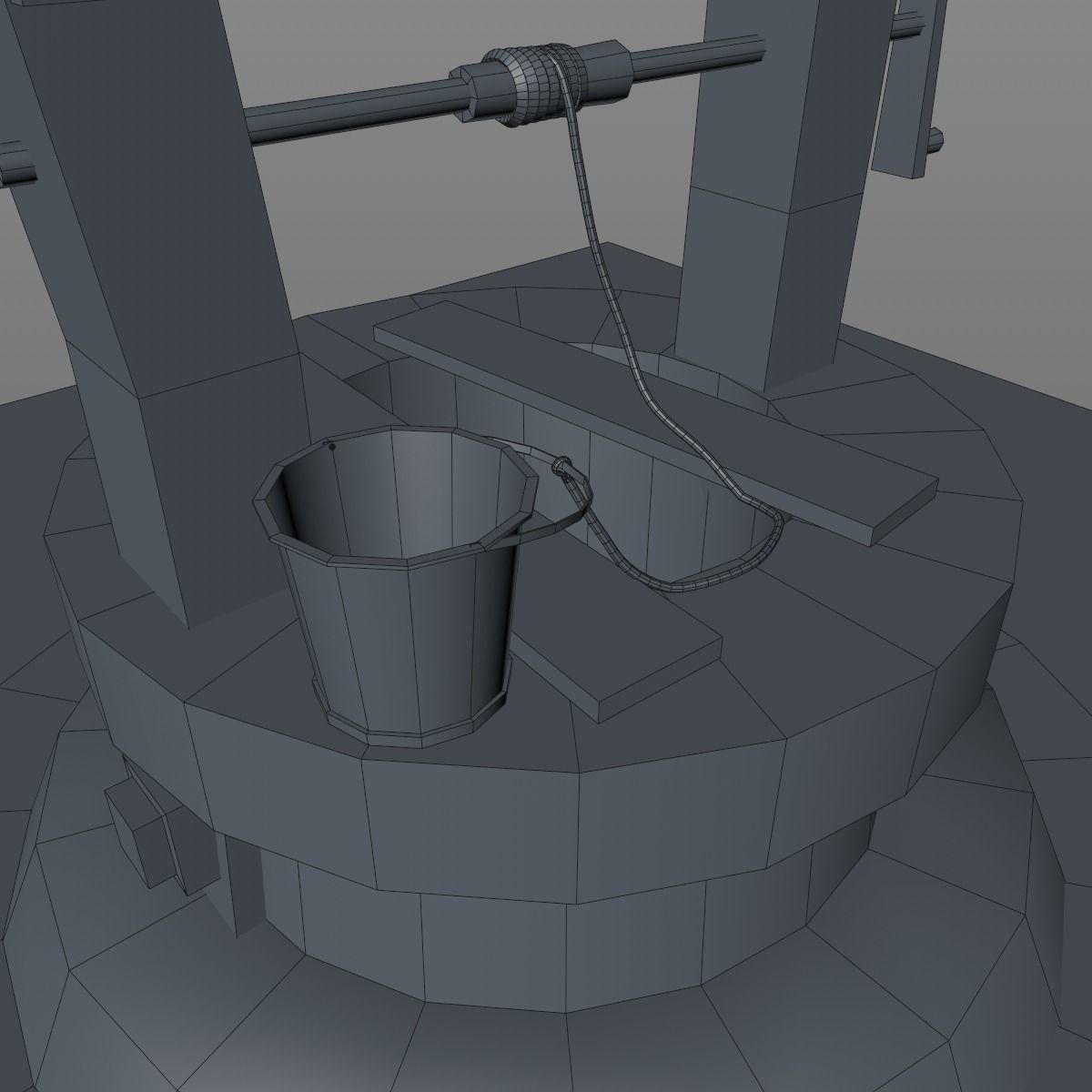 Water Well Low-poly 3D model_15