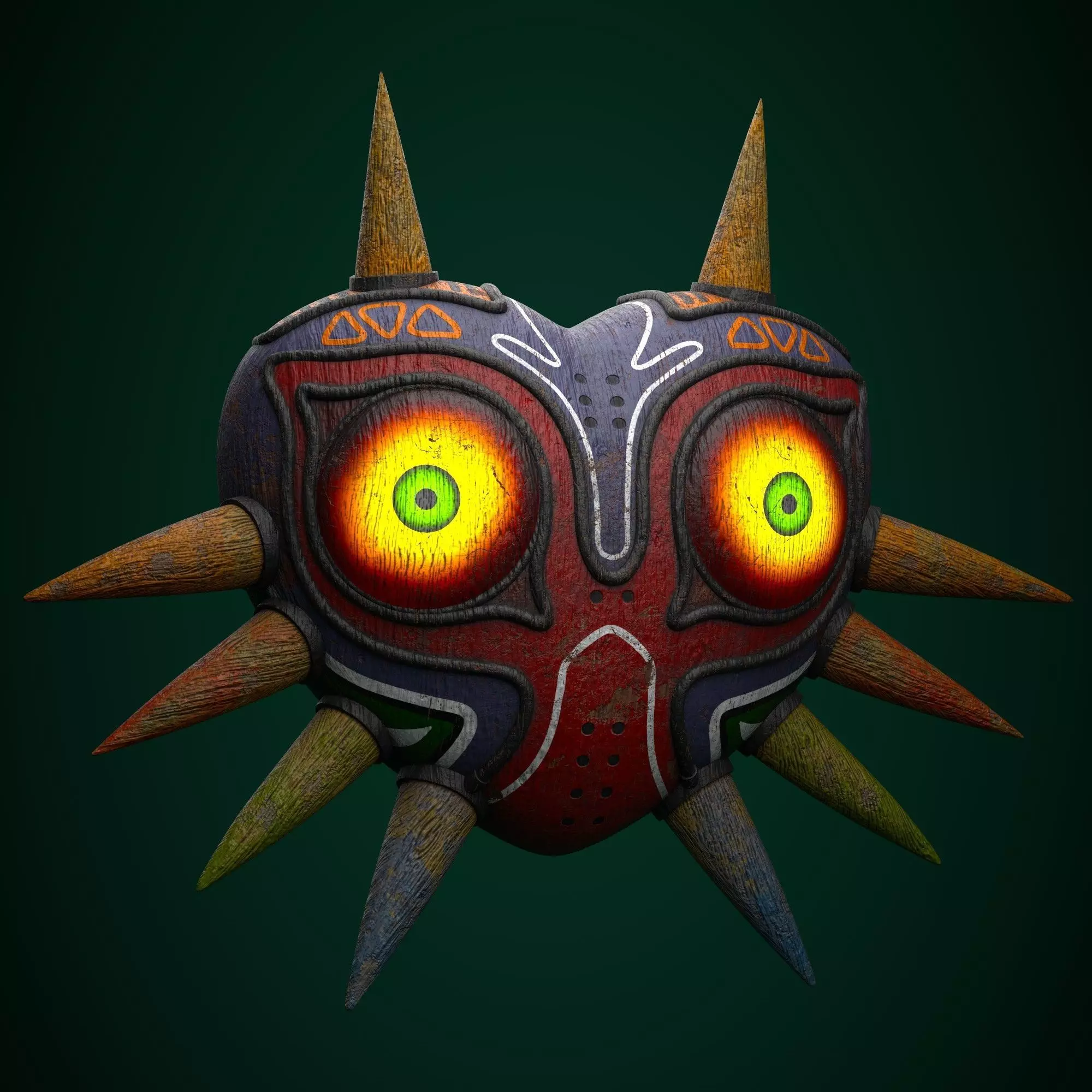 Majoras Mask Low-poly 3D model_0