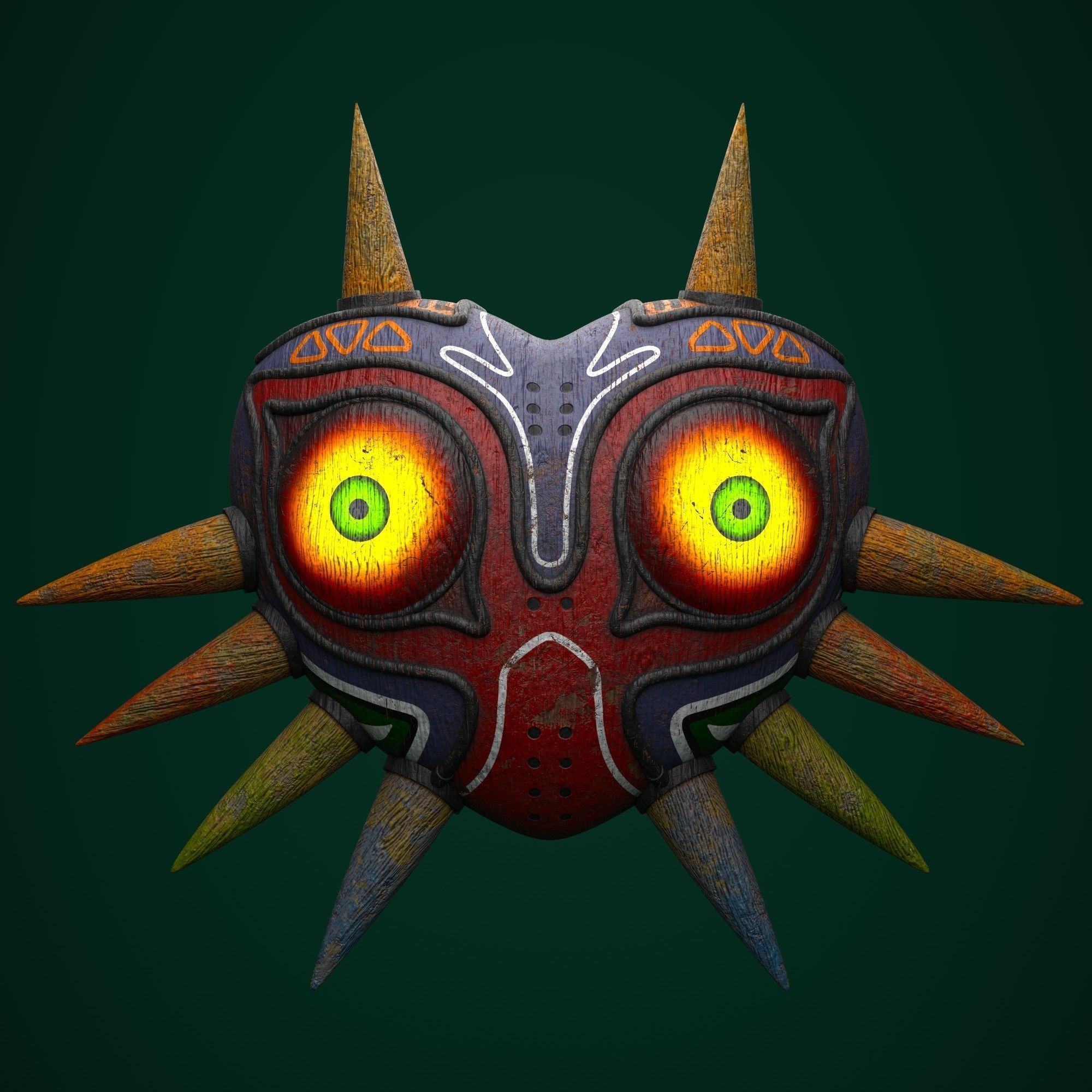 Majoras Mask Low-poly 3D model_1