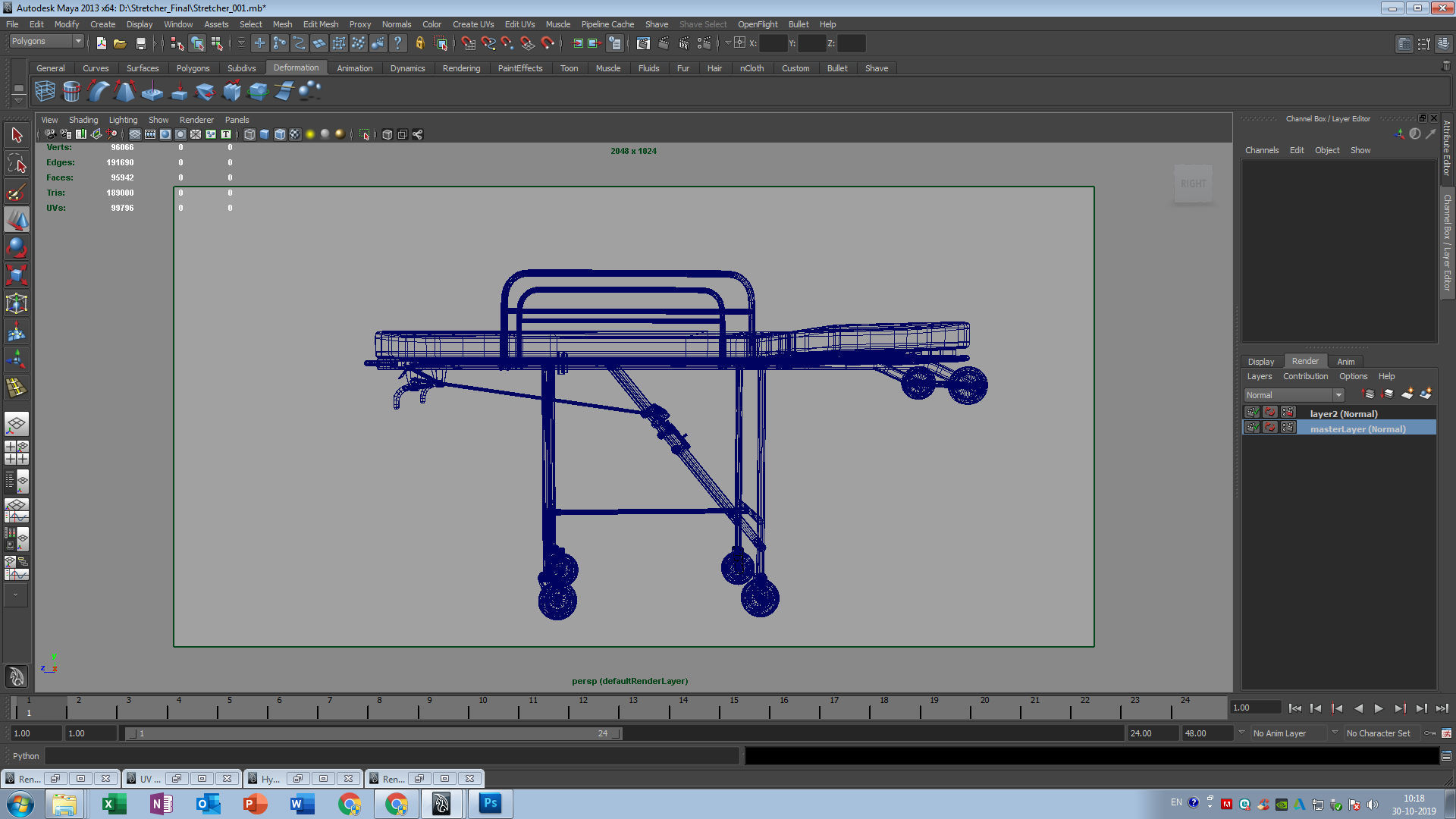 hospital stretcher 3d model 3D model_6