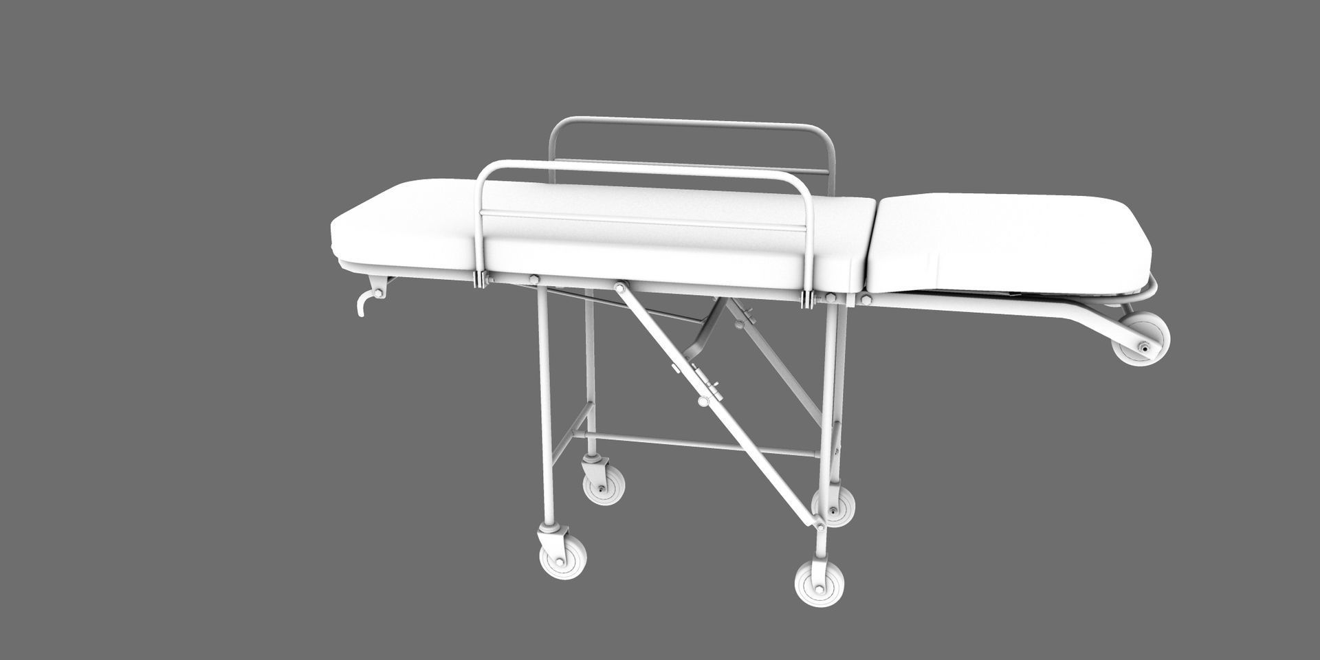 hospital stretcher 3d model 3D model_7