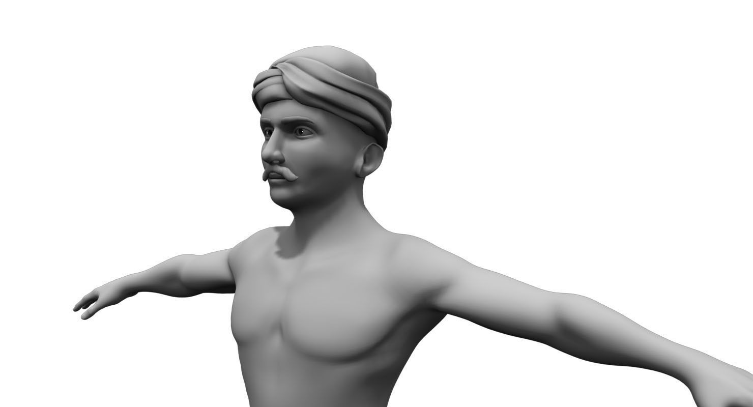 Farmer india 3d model 3D model_2