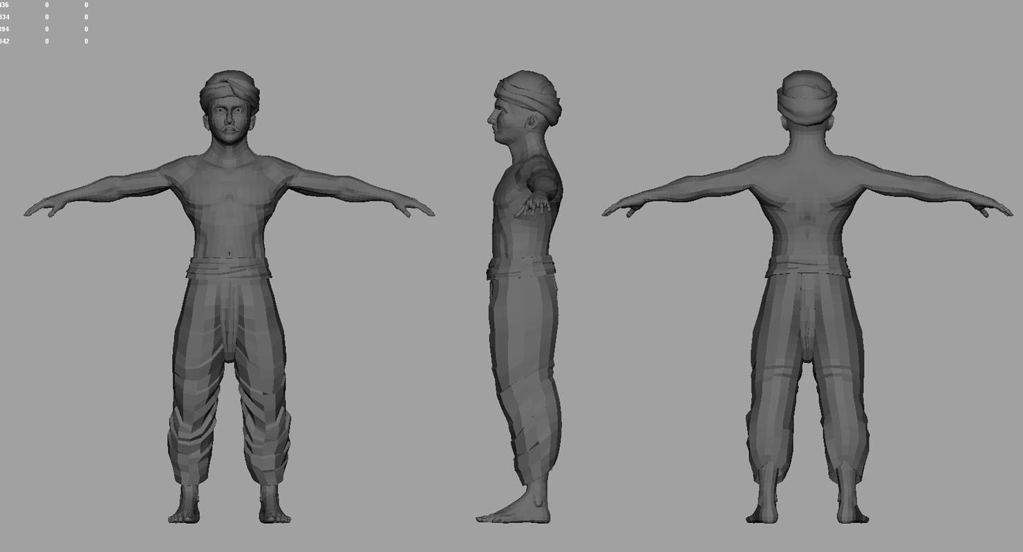 Farmer india 3d model 3D model_3