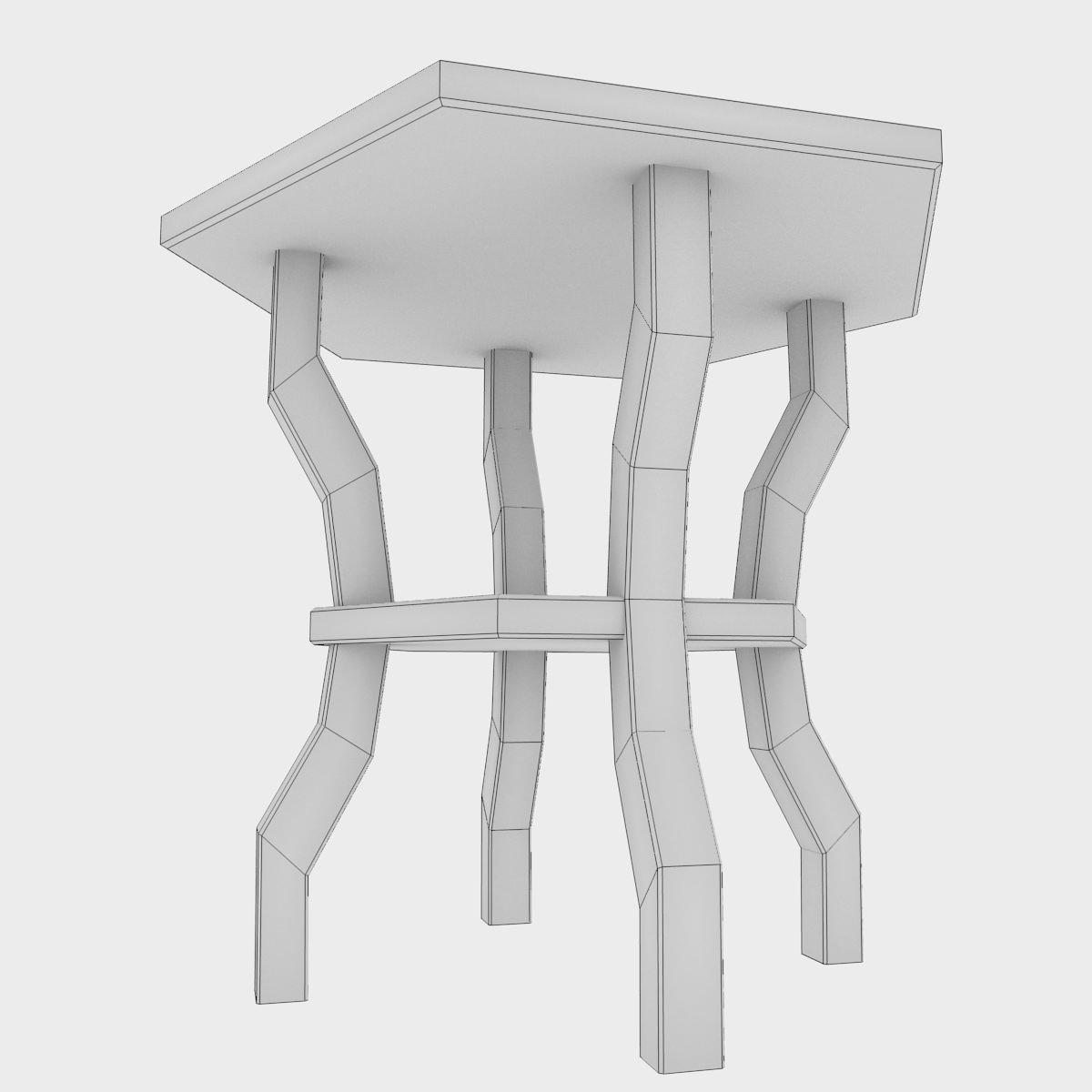Small Cafe Table model Low-poly 3D model_2