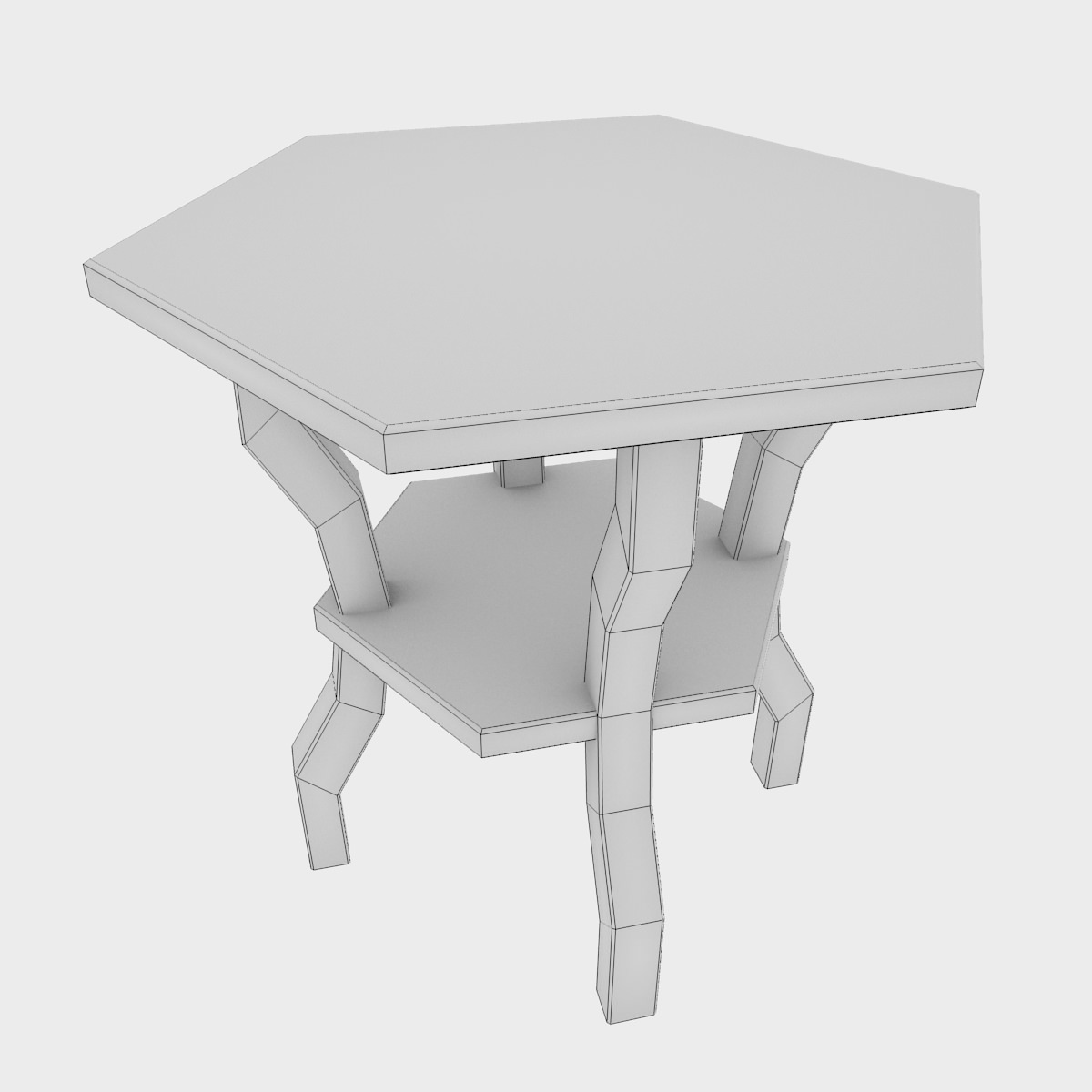 Small Cafe Table model Low-poly 3D model_1