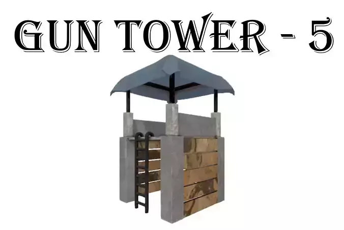 Gun Tower 5 Free low-poly 3D model