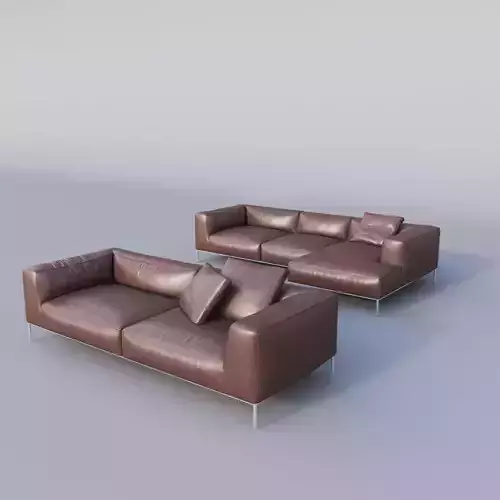 Sofa leather brown