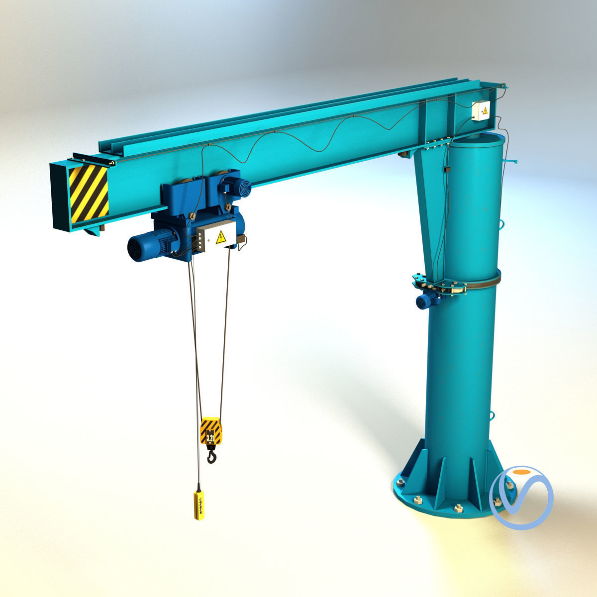 Girder crane Low-poly 3D model_18