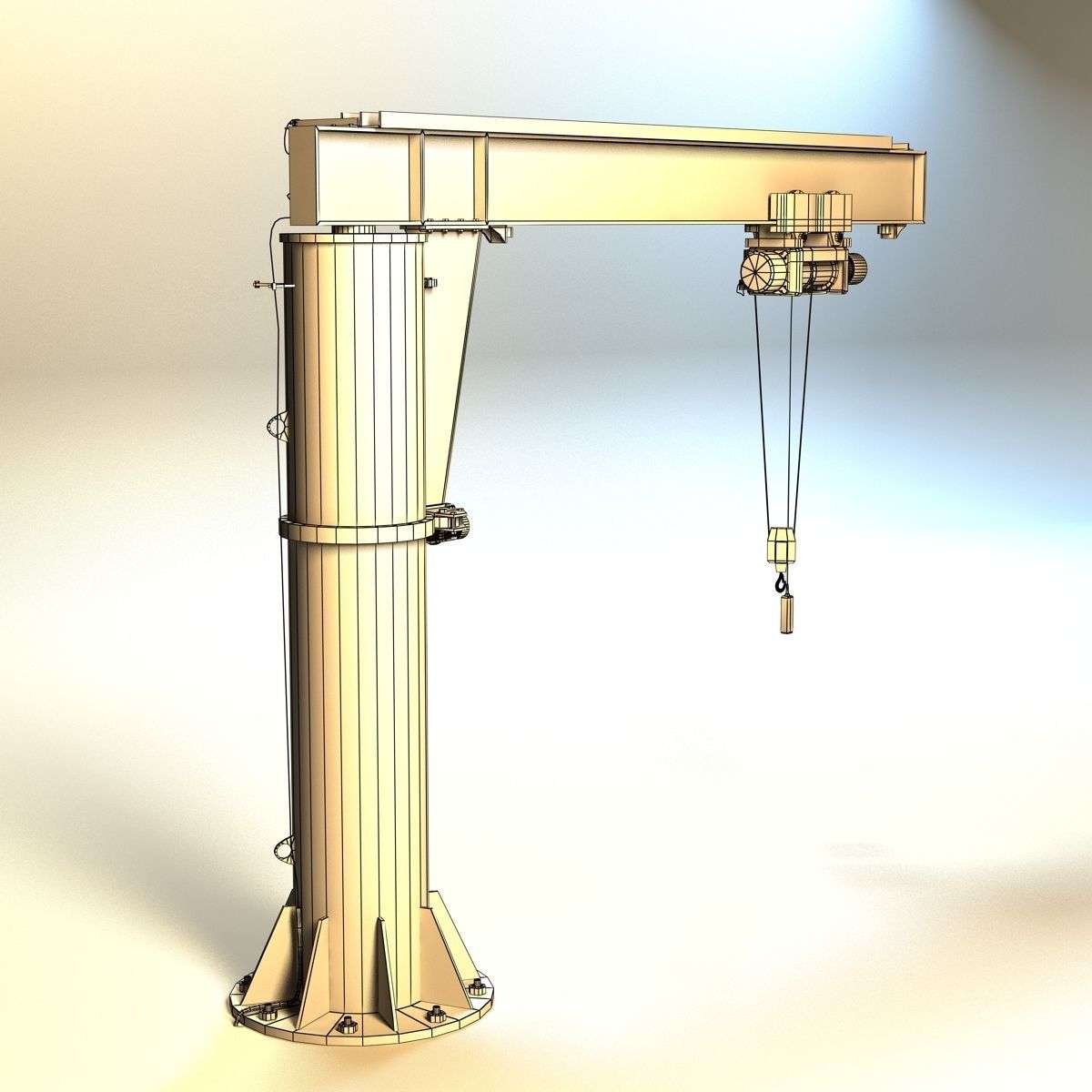 Girder crane Low-poly 3D model_11