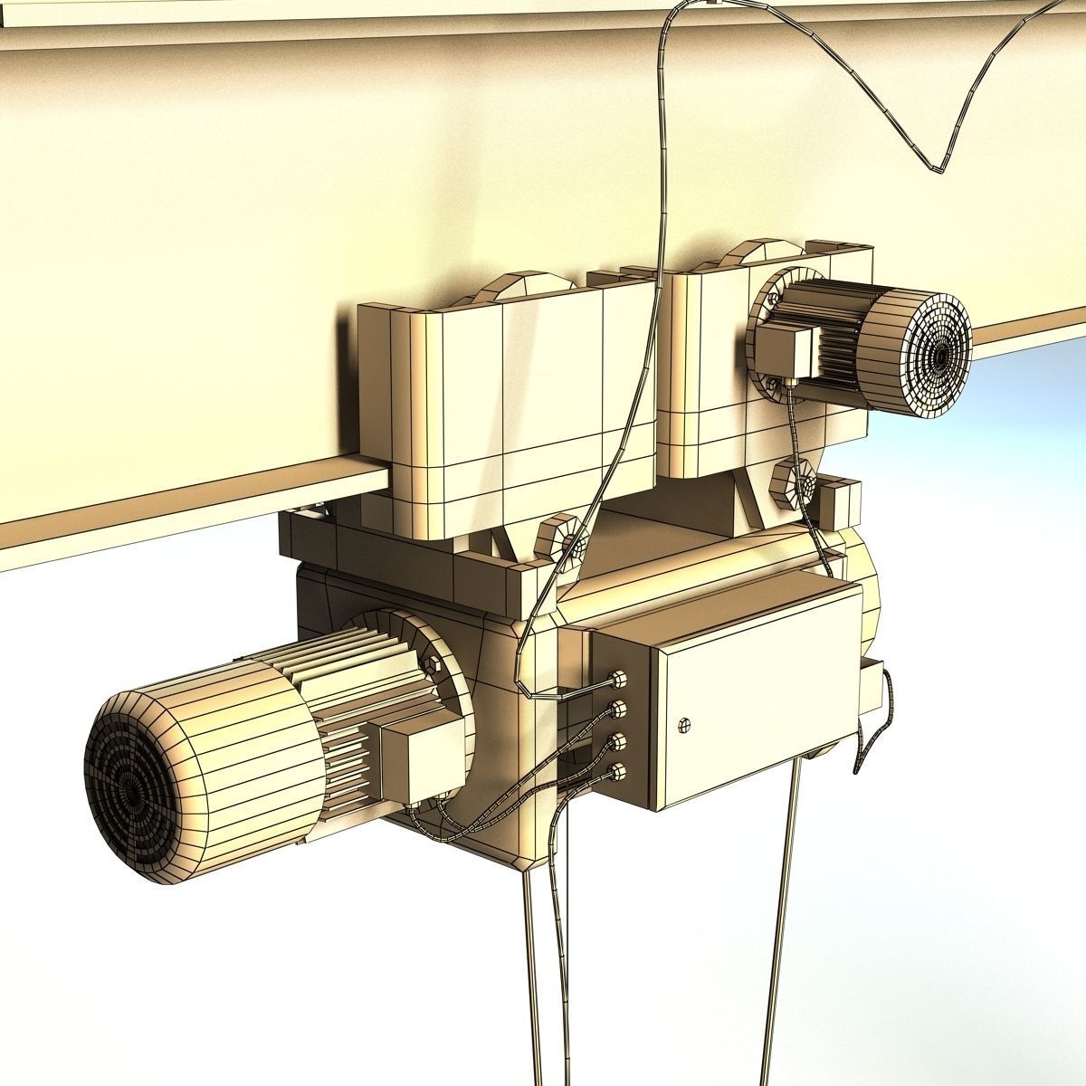 Girder crane Low-poly 3D model_5