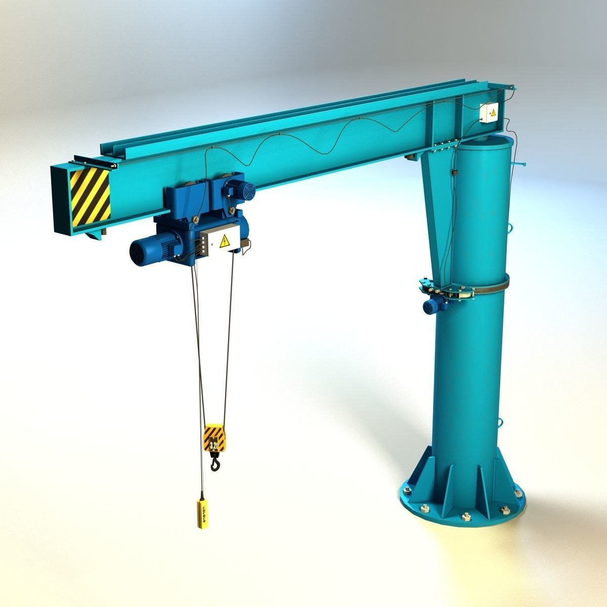 Girder crane Low-poly 3D model_2
