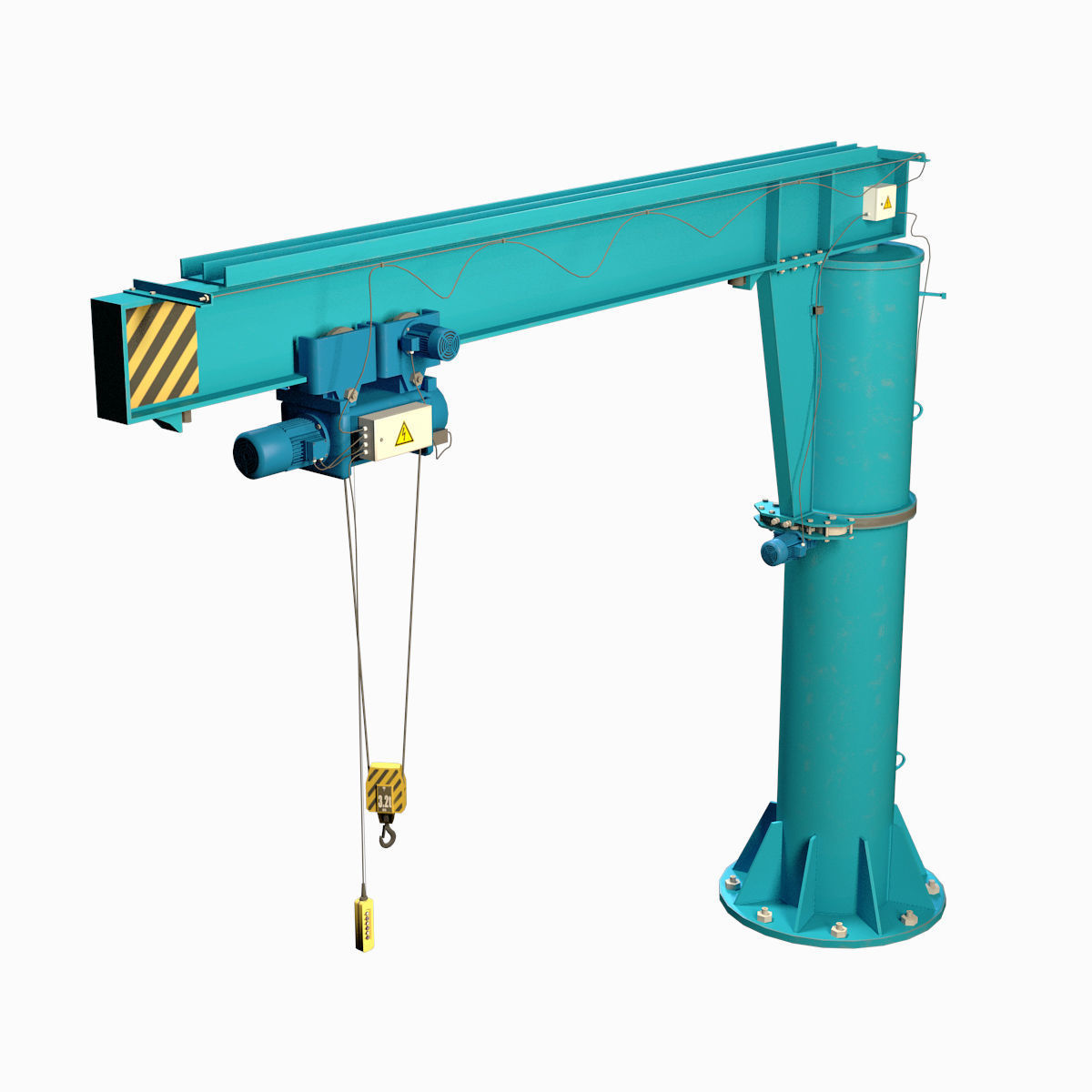 Girder crane Low-poly 3D model_0