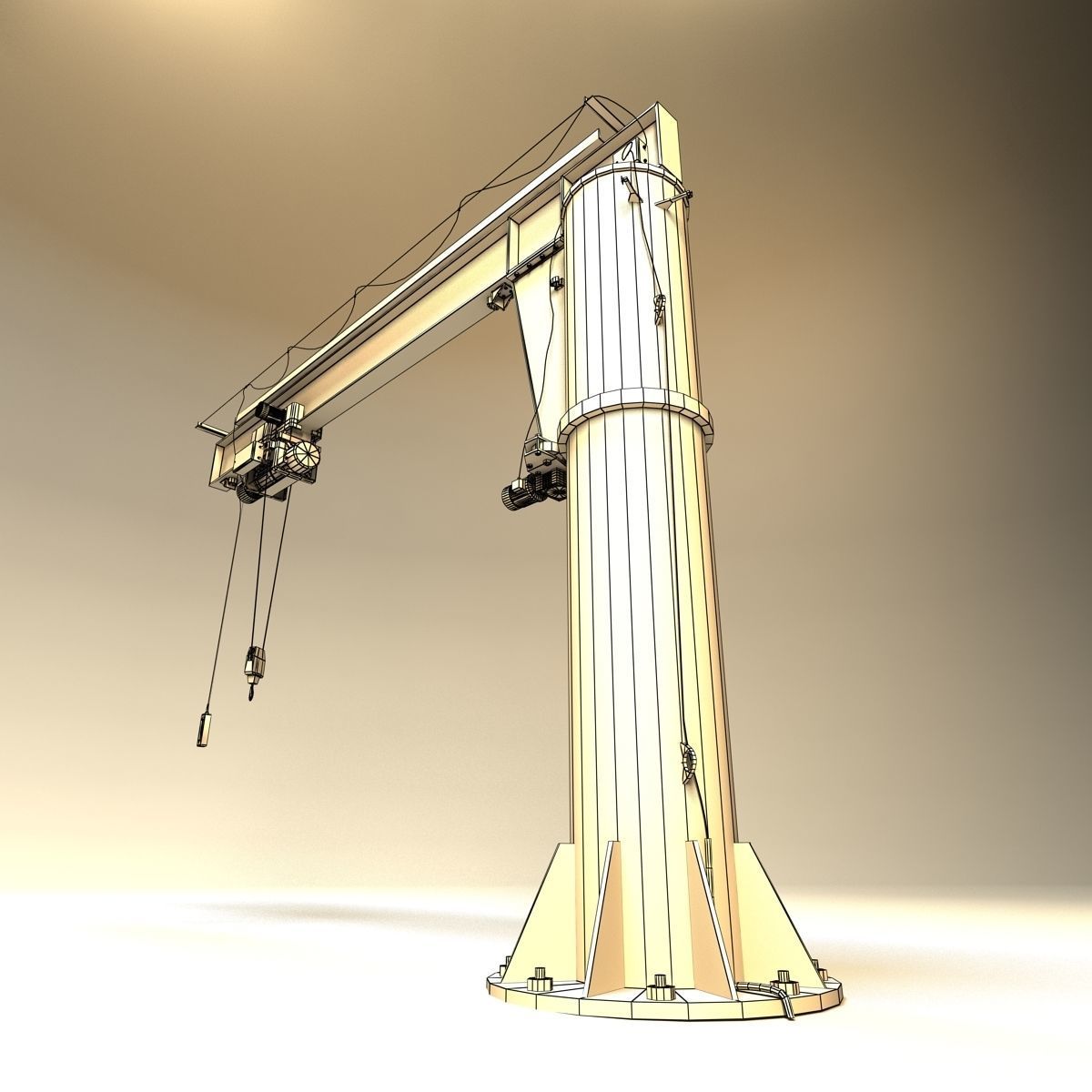 Girder crane Low-poly 3D model_17