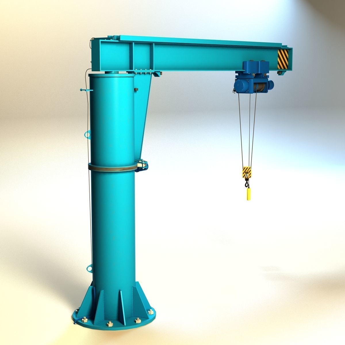 Girder crane Low-poly 3D model_10