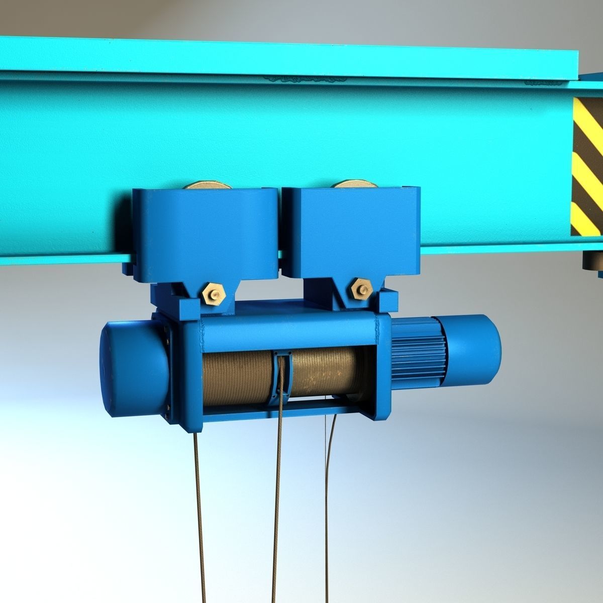 Girder crane Low-poly 3D model_12