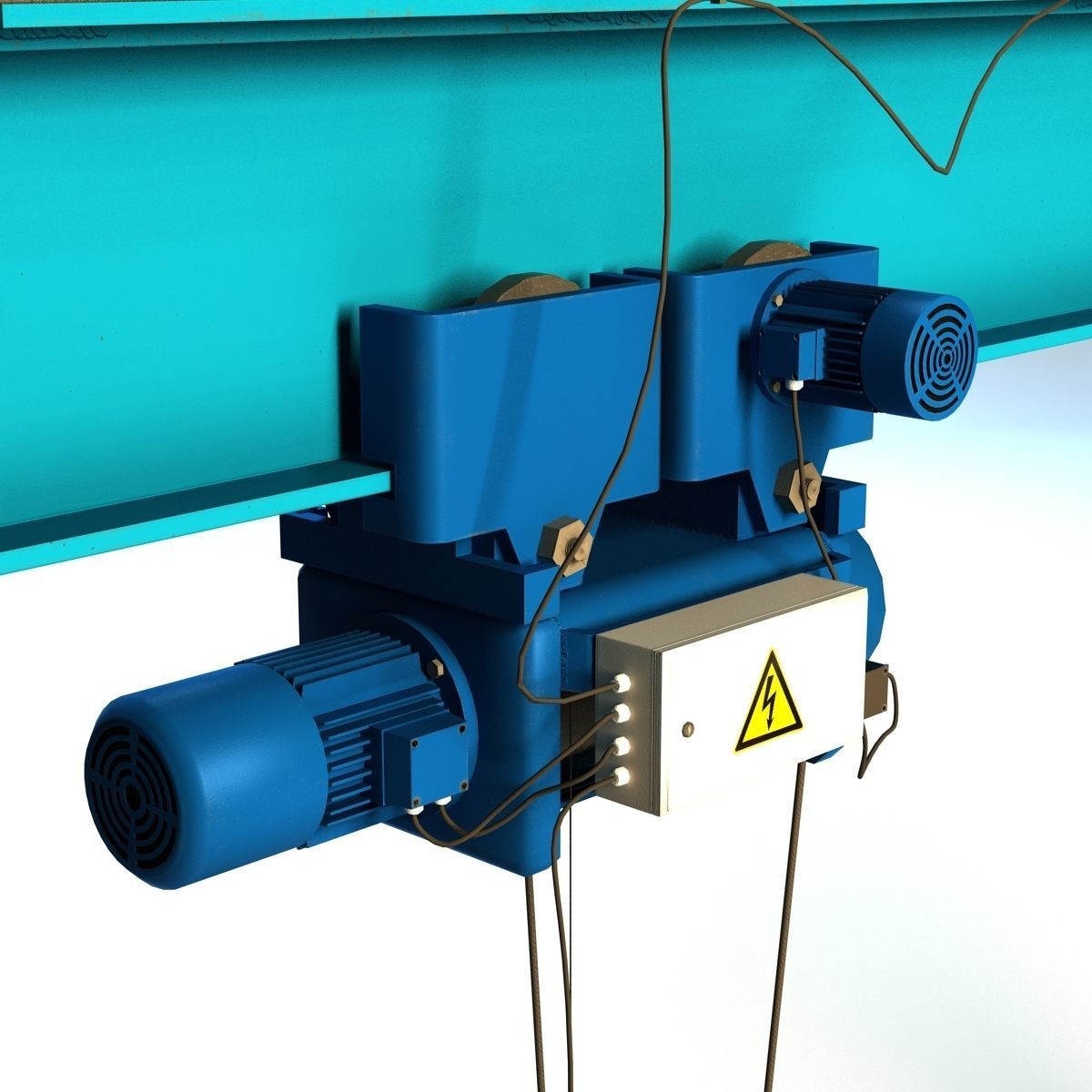 Girder crane Low-poly 3D model_4