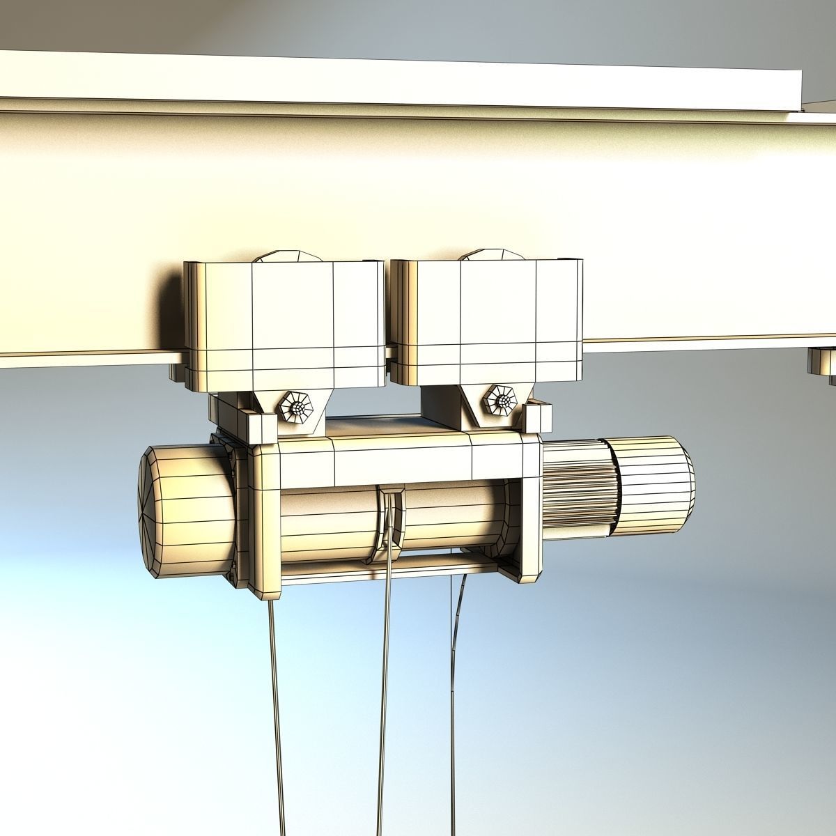Girder crane Low-poly 3D model_13