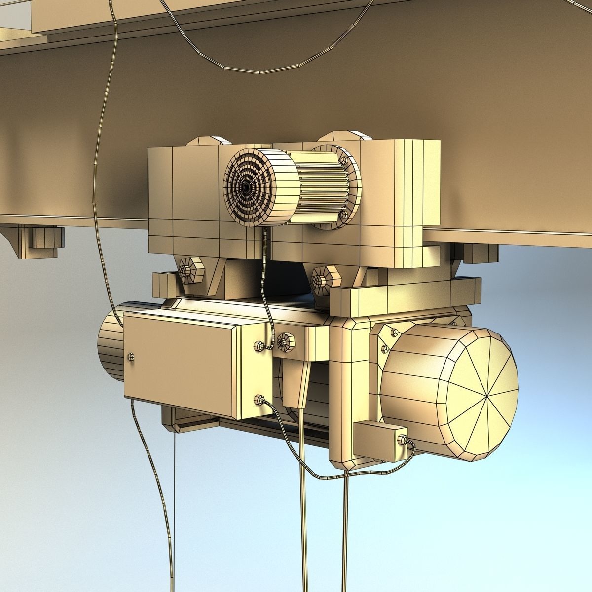 Girder crane Low-poly 3D model_15