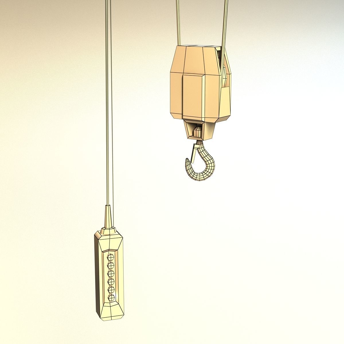 Girder crane Low-poly 3D model_7