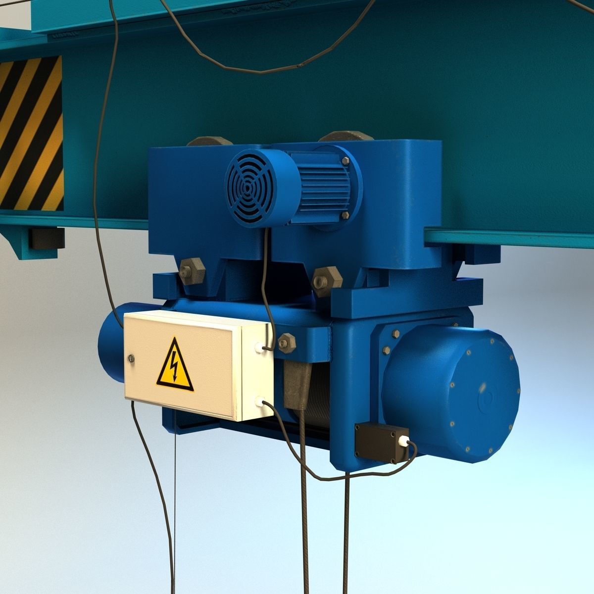 Girder crane Low-poly 3D model_14