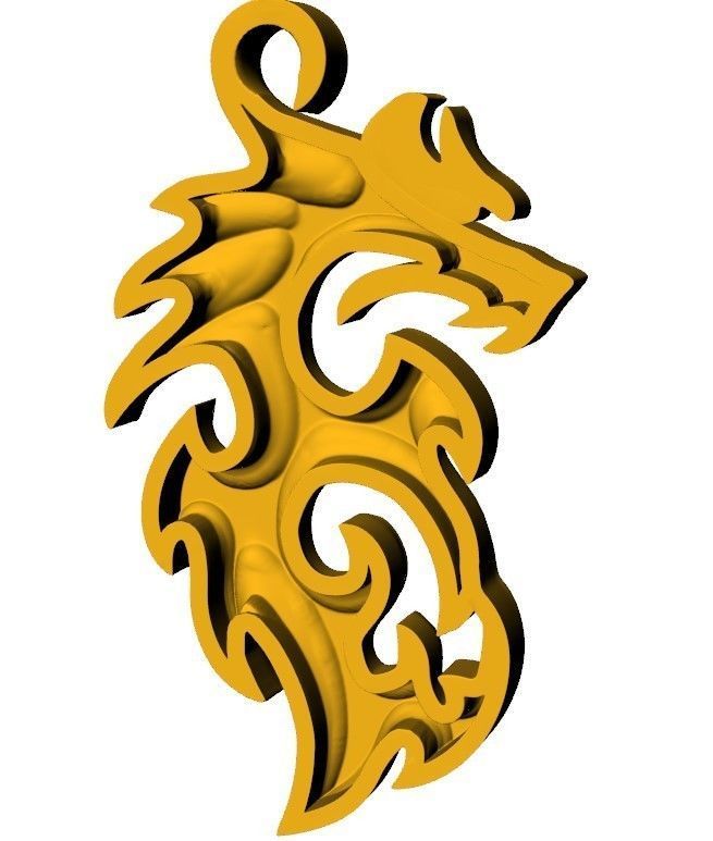 Dragon 3D Pendant  3D print model_7