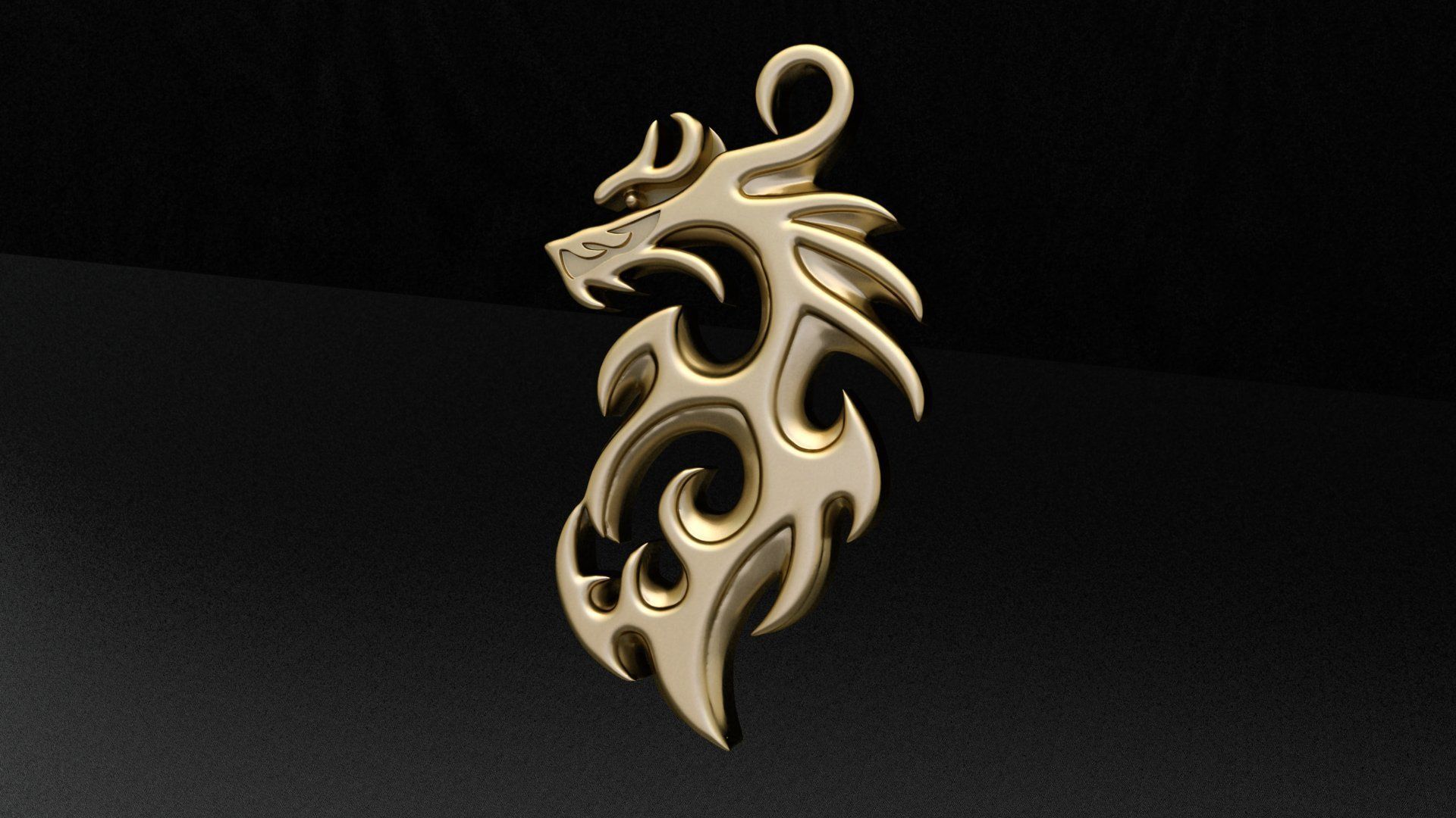 Dragon 3D Pendant  3D print model_3