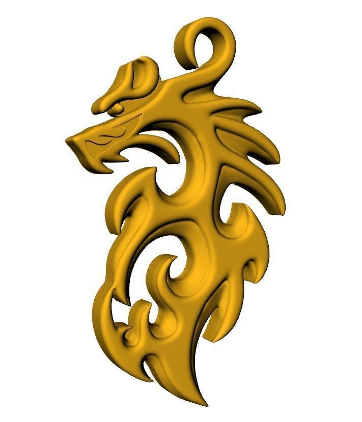 Dragon 3D Pendant  3D print model_6