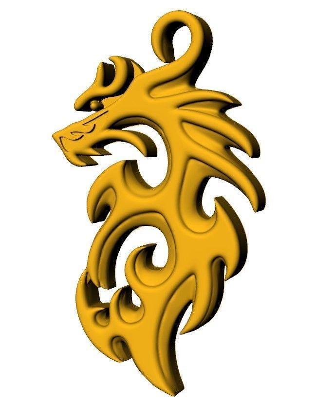 Dragon 3D Pendant  3D print model_5