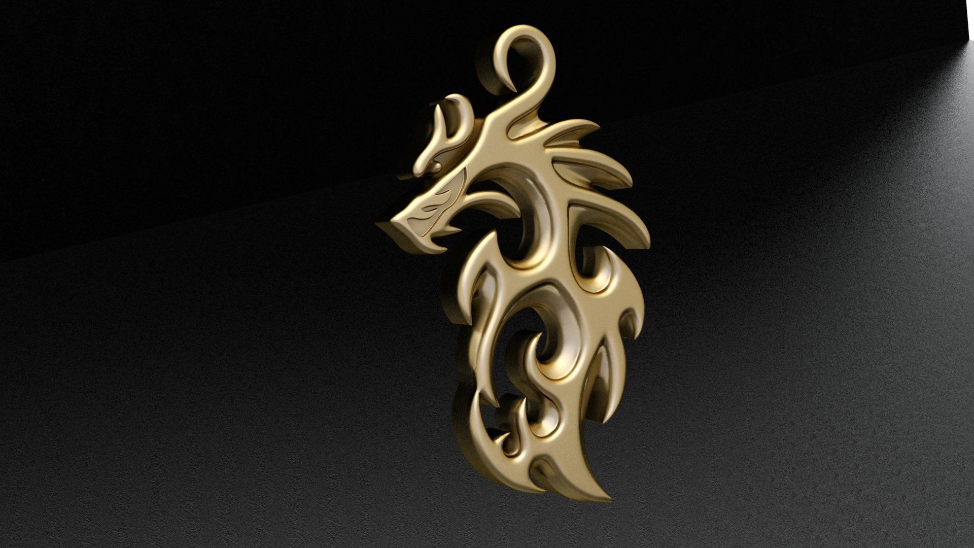 Dragon 3D Pendant  3D print model_2