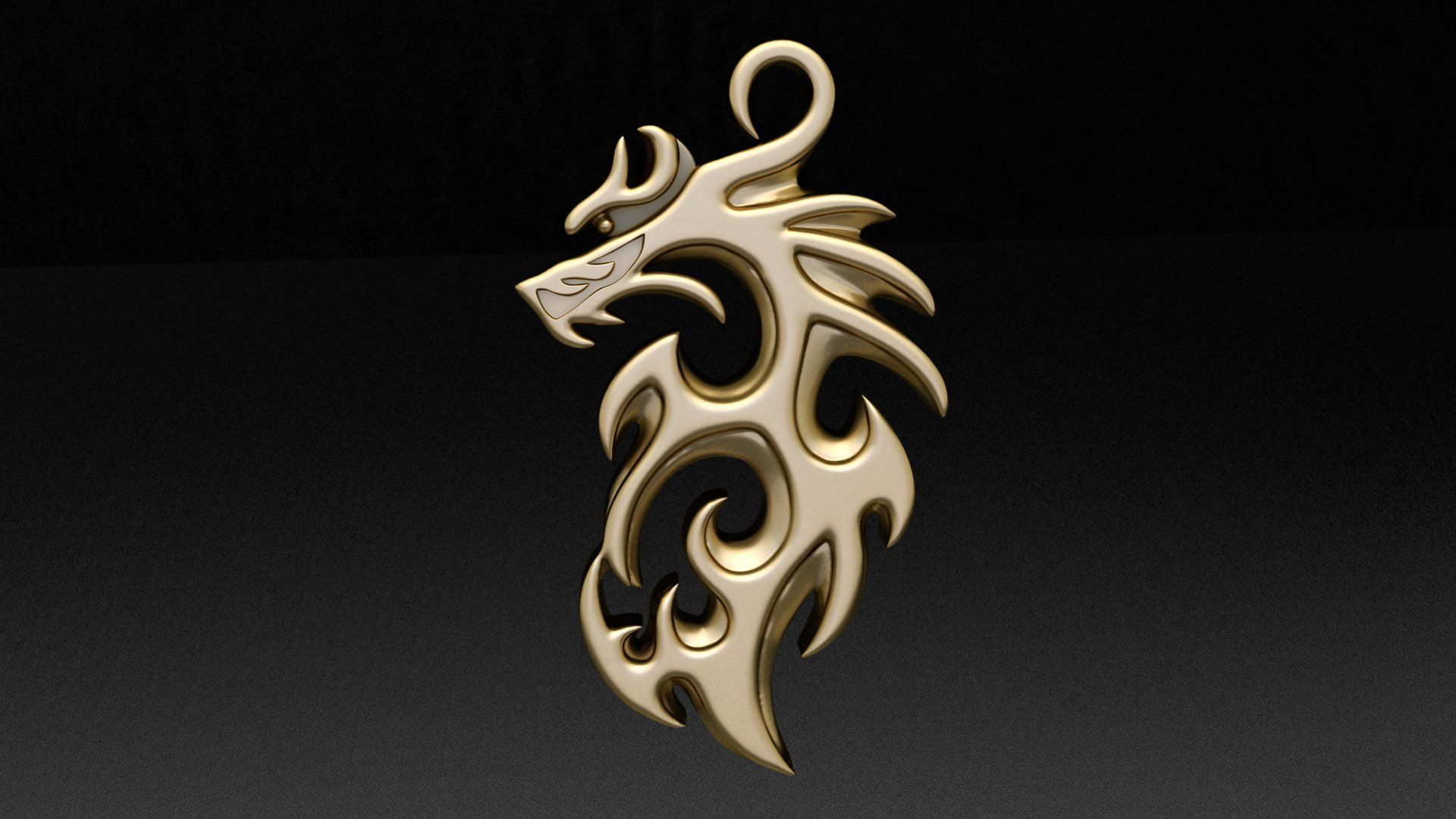 Dragon 3D Pendant  3D print model_1